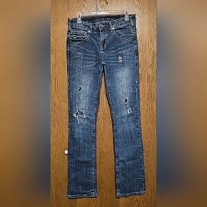 Cowgirl Tuff Vintage Honey Distressed Boot Cut Jeans